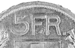 5 Franken, 1924, Währung