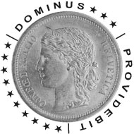 20 francs, 1889, DOMINUS 3 stars above the head