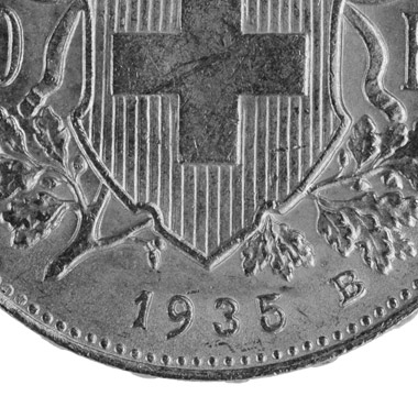 20 Franken Goldvreneli, 1935, B