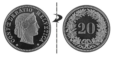 20 centimes 1991, Normal position