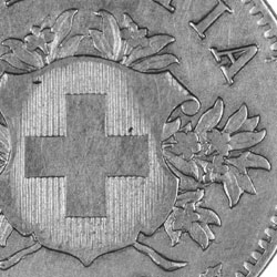 20 centimes, shield with edelweiss