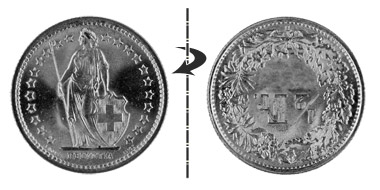 1/2 Franken 1948, Normalstellung