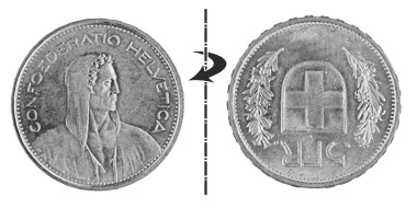 5 Franken 1953, Normalstellung