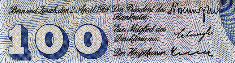 100 francs, 1964