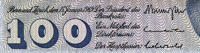 100 Franken, 1969