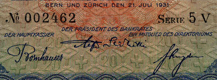 20 Franken, 1931